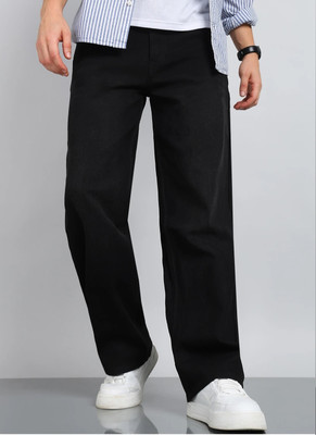 LEVORCE Loose Fit Men Black Jeans