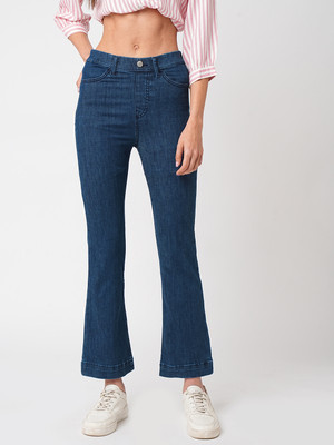Kraus Jeans Women Dark Blue High-Rise Mini Flare Jeans Flared Women Dark Blue Jeans