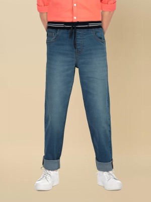 Allen Solly Junior Jogger Fit Boys Blue Jeans