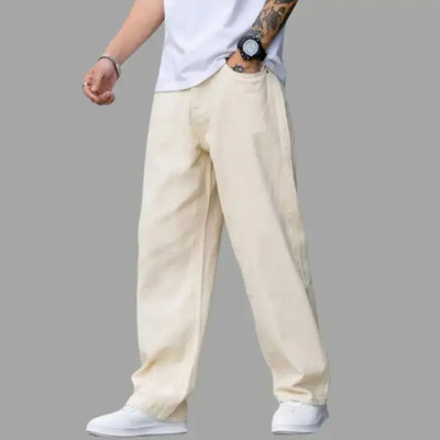 shre.ce Regular Men Beige Jeans