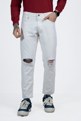 LOOM FASHION Straight Fit Men White Jeans