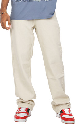 HouseOfCommon Straight Fit Men Beige, White Jeans