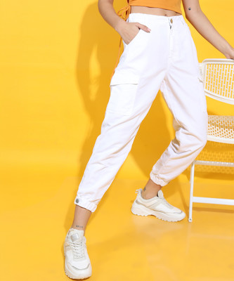 Tokyo Talkies Jogger Fit Women White Jeans