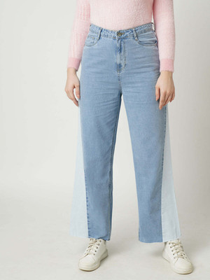 Kraus Jeans Women High-Rise Wide Leg Jeans Relaxed Fit Women Light Blue Jeans