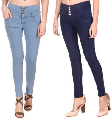 SAVITA FASHION WEAR Skinny Women Multicolor Jeans(Pack of 2)