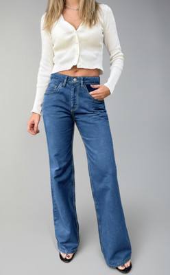 PINKLIT Boyfriend Women Dark Blue Jeans