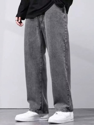 Playfeel Loose Fit Men Dark Grey Jeans