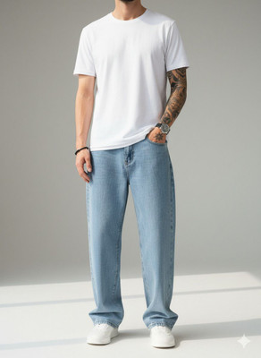 GSH Loose Fit Men Light Blue Jeans