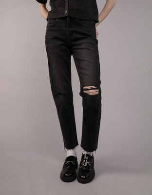 American Eagle Straight Fit Women Black Jeans