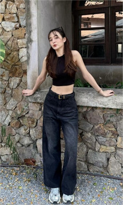 ristey Relaxed Fit Women Black Jeans