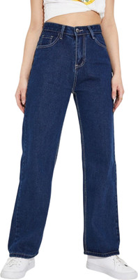 PINKLIT Loose Fit Women Dark Blue Jeans