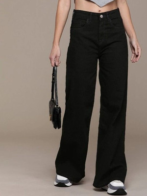 Akacy Loose Fit Women Black Jeans