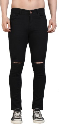 POKHINDA Skinny Men Black Jeans