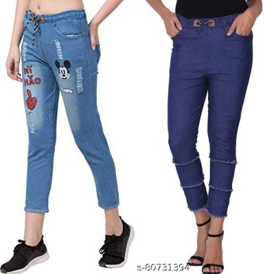 NEHA FASHION Jogger Fit Girls Blue Jeans(Pack of 2)