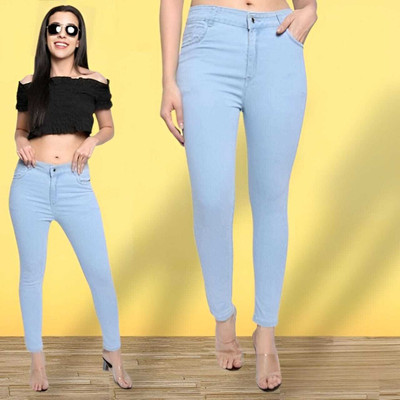High Waist Skinny Women Light Blue Jeans