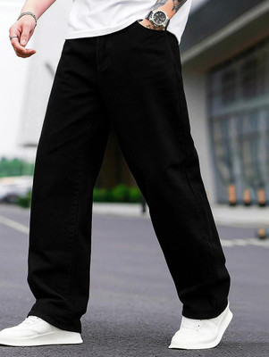 LEVORCE Loose Fit Men Black Jeans