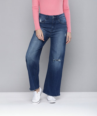 Mast & Harbour Flared Women Blue Jeans