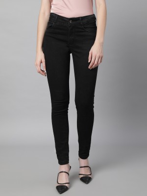 GLOBAL REPUBLIC Jean for Women Slim Fit Denim Jeans Mid Rise Twill Black Jeans with Regular Women Black Jeans