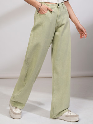 Tokyo Talkies Straight Fit Women Green Jeans