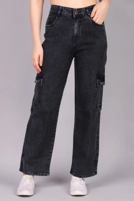 Flaring Relaxed Fit Women Grey Jeans
