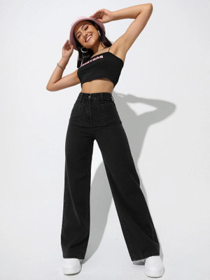 KOTTY Straight Fit Women Black Jeans