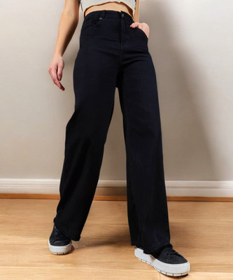 DOLCE CRUDO Relaxed Fit Women Black Jeans