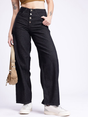 Glitchez Boot-Leg Women Black Jeans
