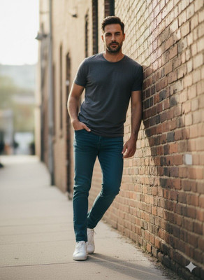 REZA DRESSES Slim Men Dark Grey Jeans