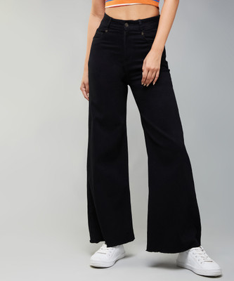 DOLCE CRUDO Loose Fit Women Black Jeans