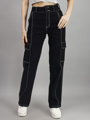 STEPLE DENIMS Relaxed Fit Women Black, White Jeans