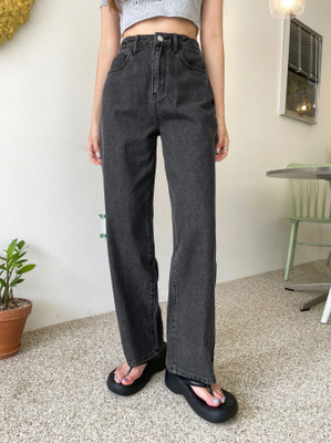 PINKLIT Relaxed Fit Women Dark Grey Jeans
