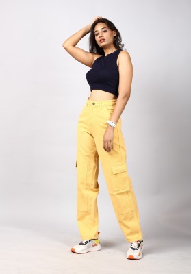 stylophile Flared Women Yellow Jeans