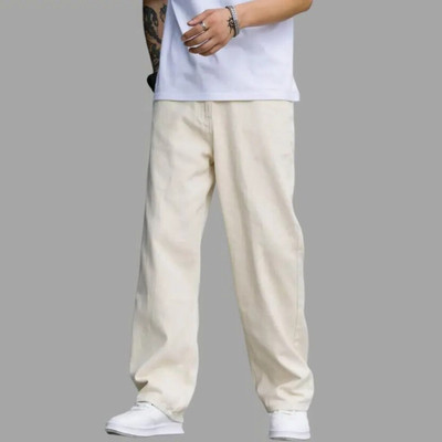 White leapard Relaxed Fit Men Beige Jeans