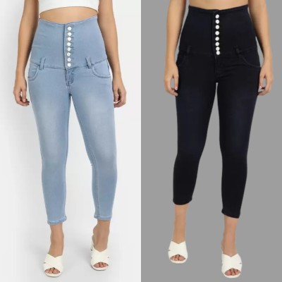 seetoo Skinny Women Black, Light Blue Jeans