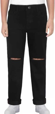 cat look Slim Boys Black Jeans