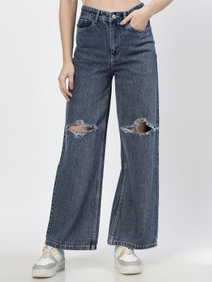 COSMIC Flared Women Dark Blue Jeans