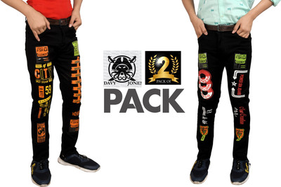 DAVYJHONESS Regular Baby Boys Multicolor Jeans(Pack of 2)