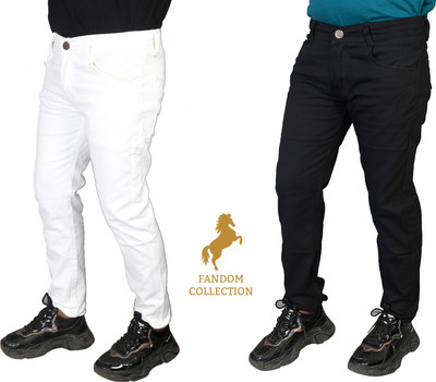 Fandom Collection Regular Men Black, White Jeans(Pack of 2)