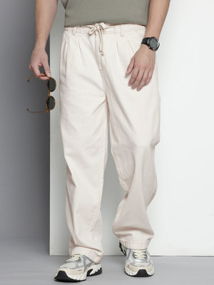 The Indian Garage Co. Relaxed Fit Men White Jeans