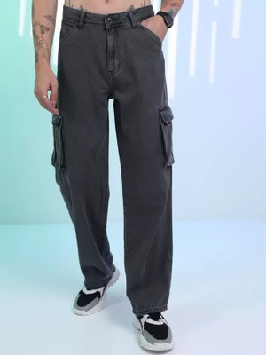 Playfeel Loose Fit Men Dark Grey Jeans