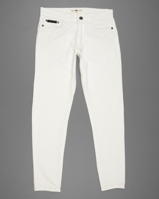 french crown Slim Men White Jeans