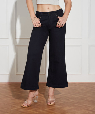 Miss Chase Tapered Fit Women Black Jeans