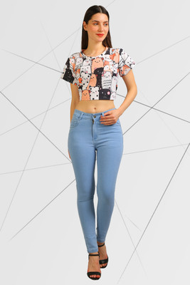 GOLD-D.A FASHION Skinny Women Light Blue Jeans