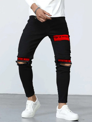 Star4well Slim Men Black, Red Jeans