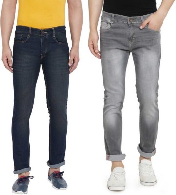 BEN MARTIN Slim Men Dark Blue, Grey Jeans(Pack of 2)