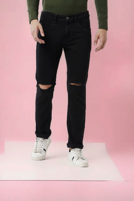 POKHINNDA Boyfriend Men Black Jeans