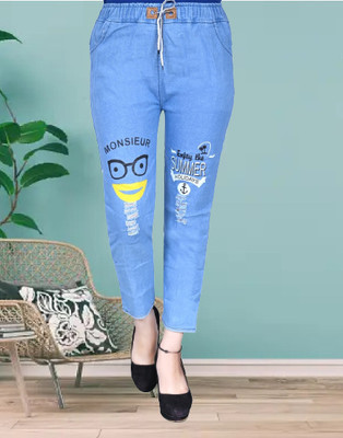 GLAMHOOD Jogger Fit Women Blue Jeans