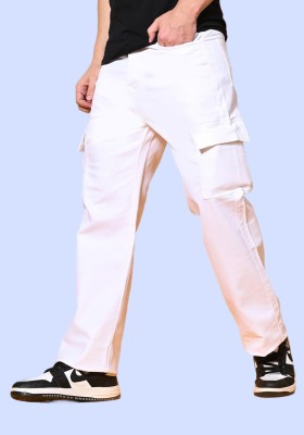 Flarex Loose Fit Men White Jeans