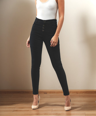 DOLCE CRUDO Skinny Women Black Jeans
