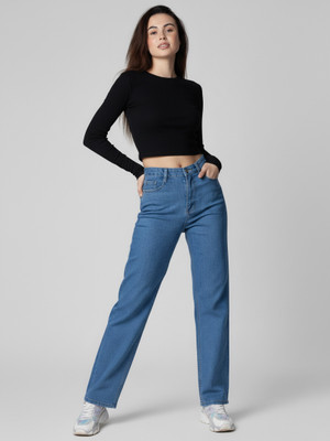 OMG CREATION Straight Fit Women Dark Blue Jeans